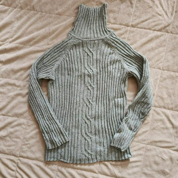 Vintage Y2K Grey Turtleneck Sweater Women Size L - Picture 6 of 7